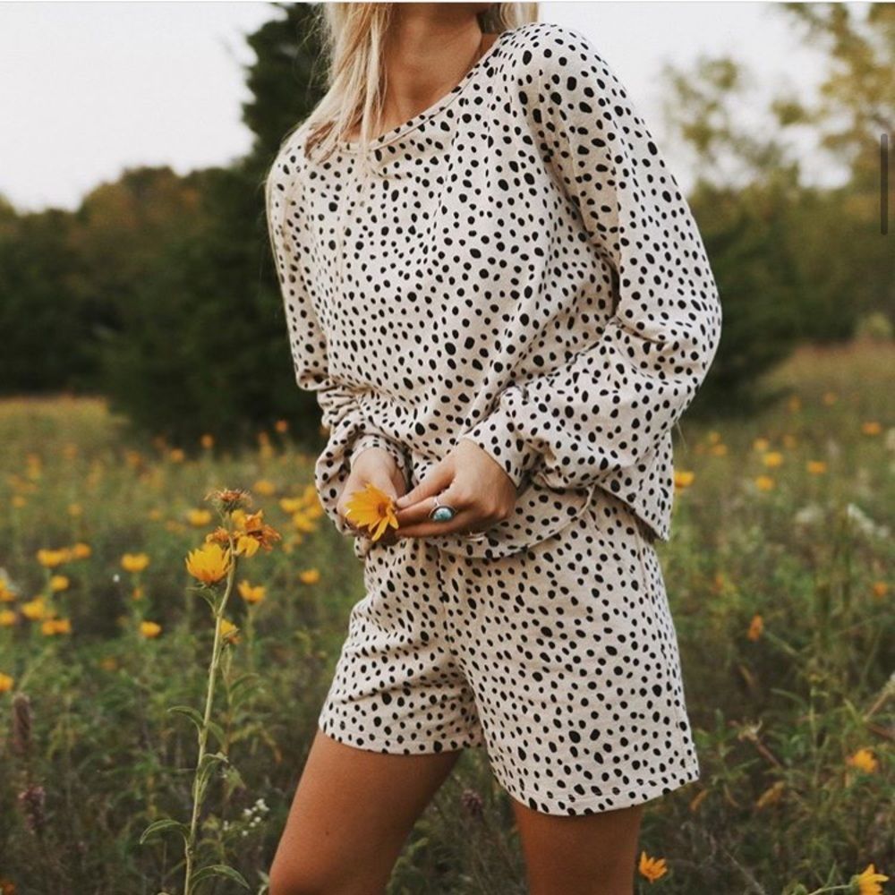 Animal Print Lounge Wear Set Sweatshirt + Shots